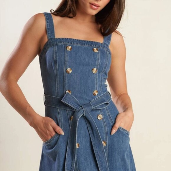 Washed Denim Midi Dress - Picture 4 of 4